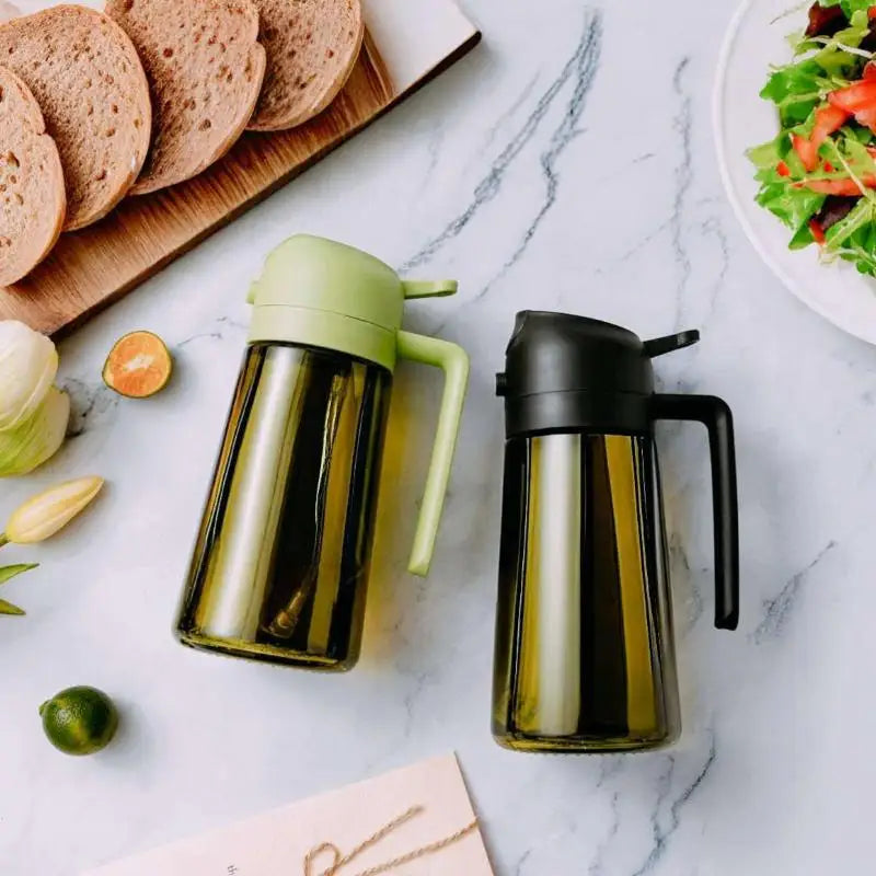 2-in-1 Glass Olive Oil Spray & Pour Bottle | Dark Mist Sprayer Oil Spray Bottle Axl