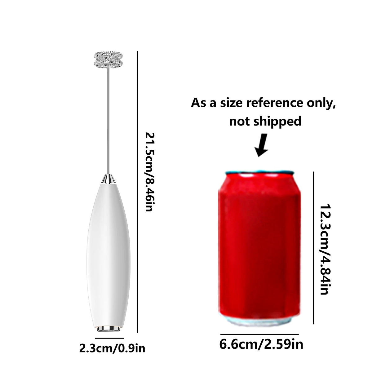 Handheld Milk Frother Wand – Battery Operated Drink Mixer Milk Frother Wand Axl White