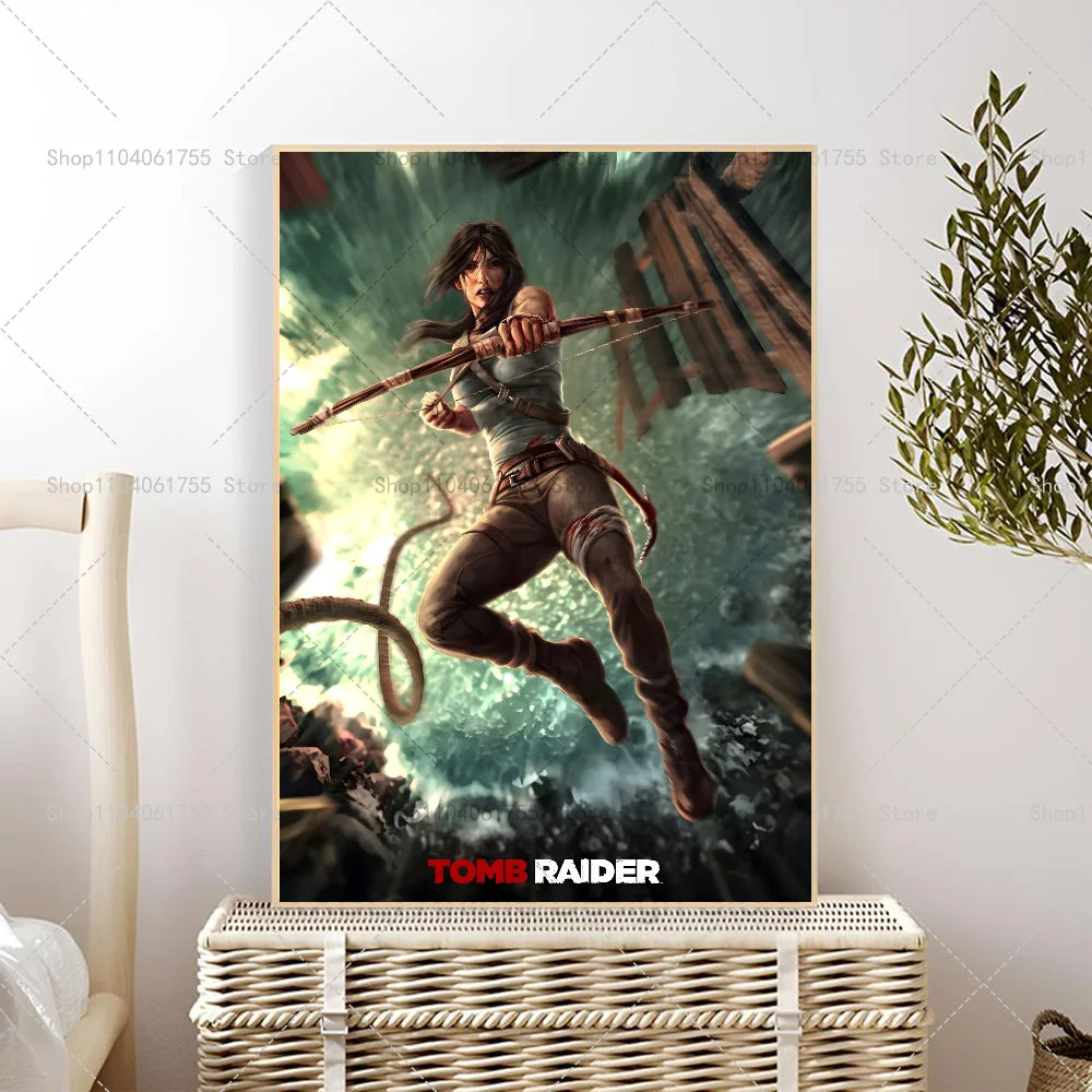 Tomb Raider Video Game Wall Poster – Self-Adhesive Sticker Wall Art Poster Axl z1 30x42cm No Frame