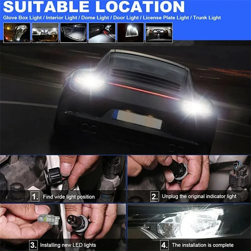 T10 W5W COB LED Bulb 6000K – License Plate & Dome Light 12V Automotive LED Bulb Axl