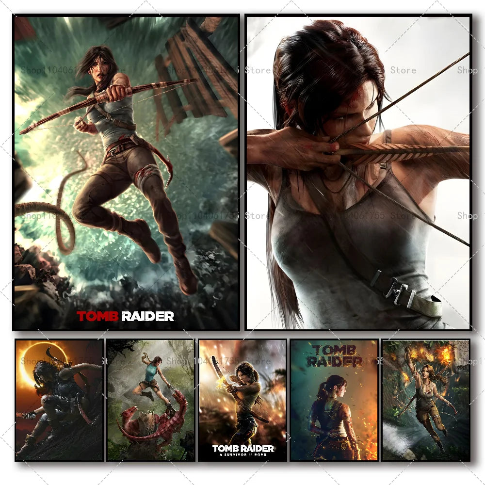 Tomb Raider Video Game Wall Poster – Self-Adhesive Sticker Wall Art Poster Axl
