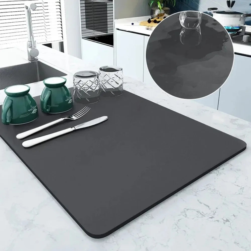 Absorbent Dish Drying Mat – Non-Slip Kitchen Counter Mat S/M/L Dish Drying Mat Axl