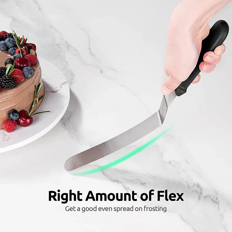 Cake Offset Spatula – Stainless Steel Icing & Frosting Tool Cake Decorating Spatula Axl