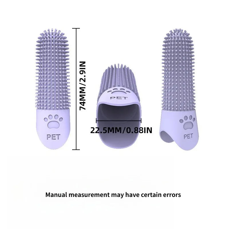 360° Silicone Finger Toothbrush for Dogs & Cats – All Breeds Pet Finger Toothbrush Axl