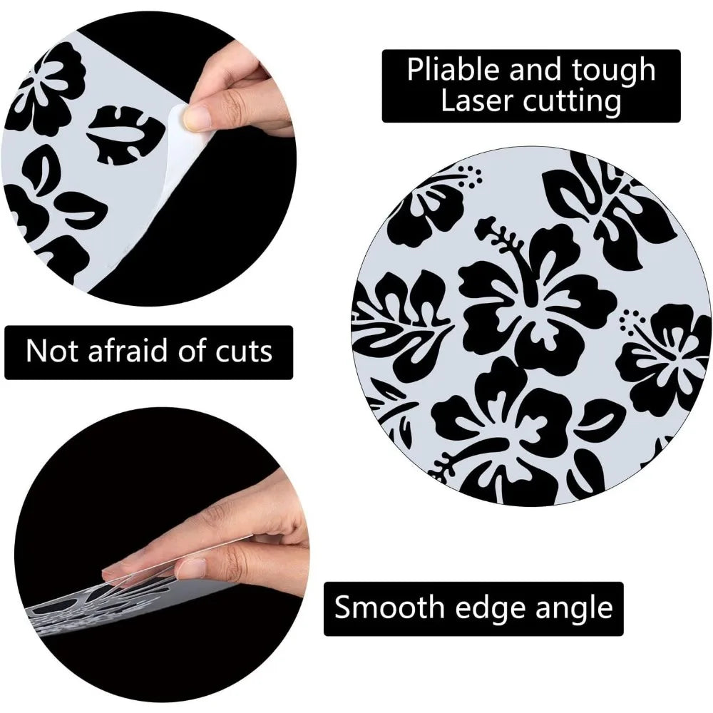 Large Hibiscus Flower Stencil 12x12 – Reusable Floral Template Craft Stencil Template Axl