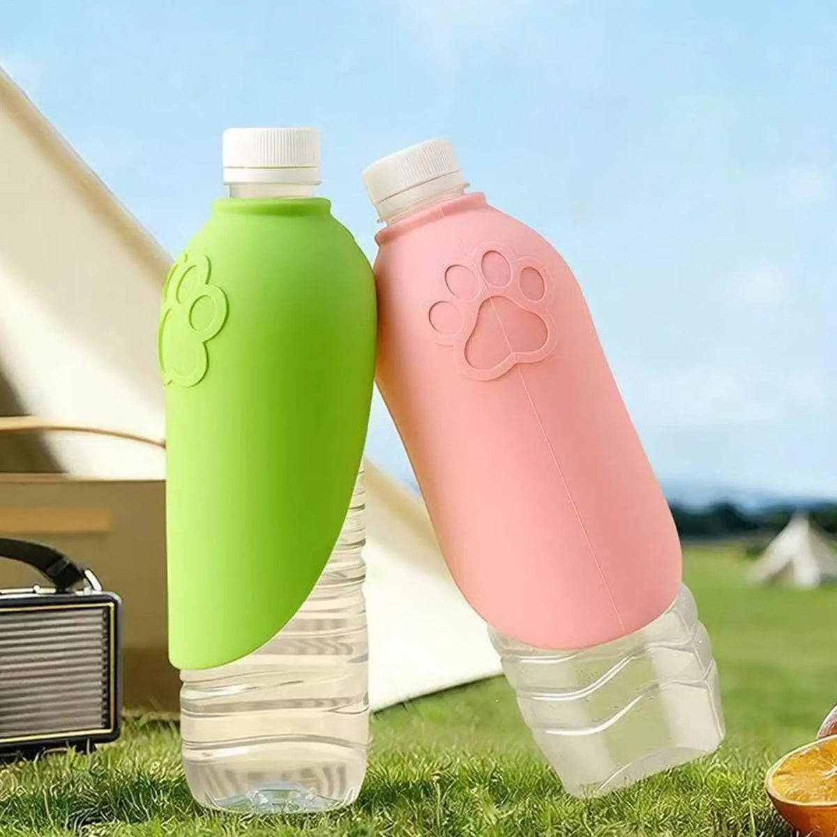 Foldable Dog Water Bottle 2-Pack | Travel Pet Dispenser Pet Water Bottle Axl