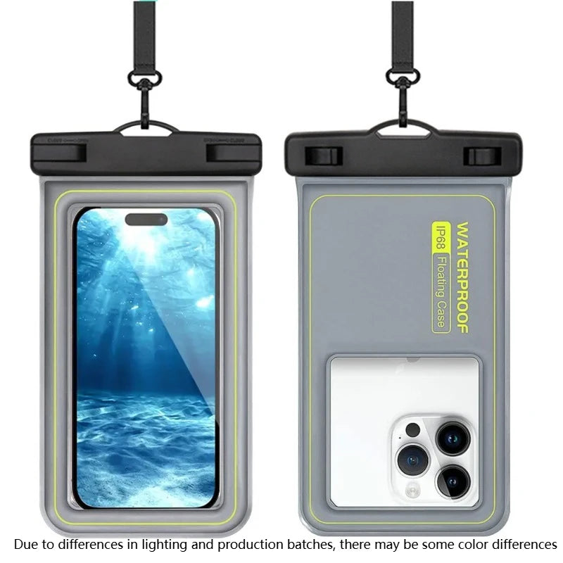 Phone Waterproof Bag with Tether – Beach, Swim & Ski Case Waterproof Phone Bag Axl grey-1pcs