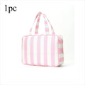 Large Capacity Travel Cosmetic Bag – Elegant Polyester Organizer Travel Cosmetic Bag Axl Pink beige Stripes