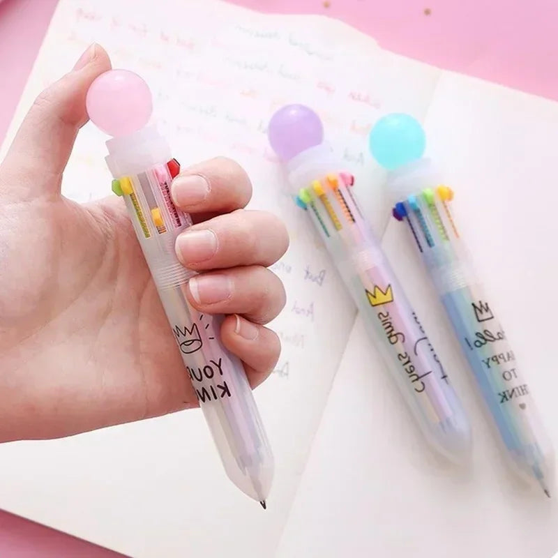10-Color Kawaii Ballpoint Pen Set for Kids, Students & Office Ballpoint Pen Set Axl