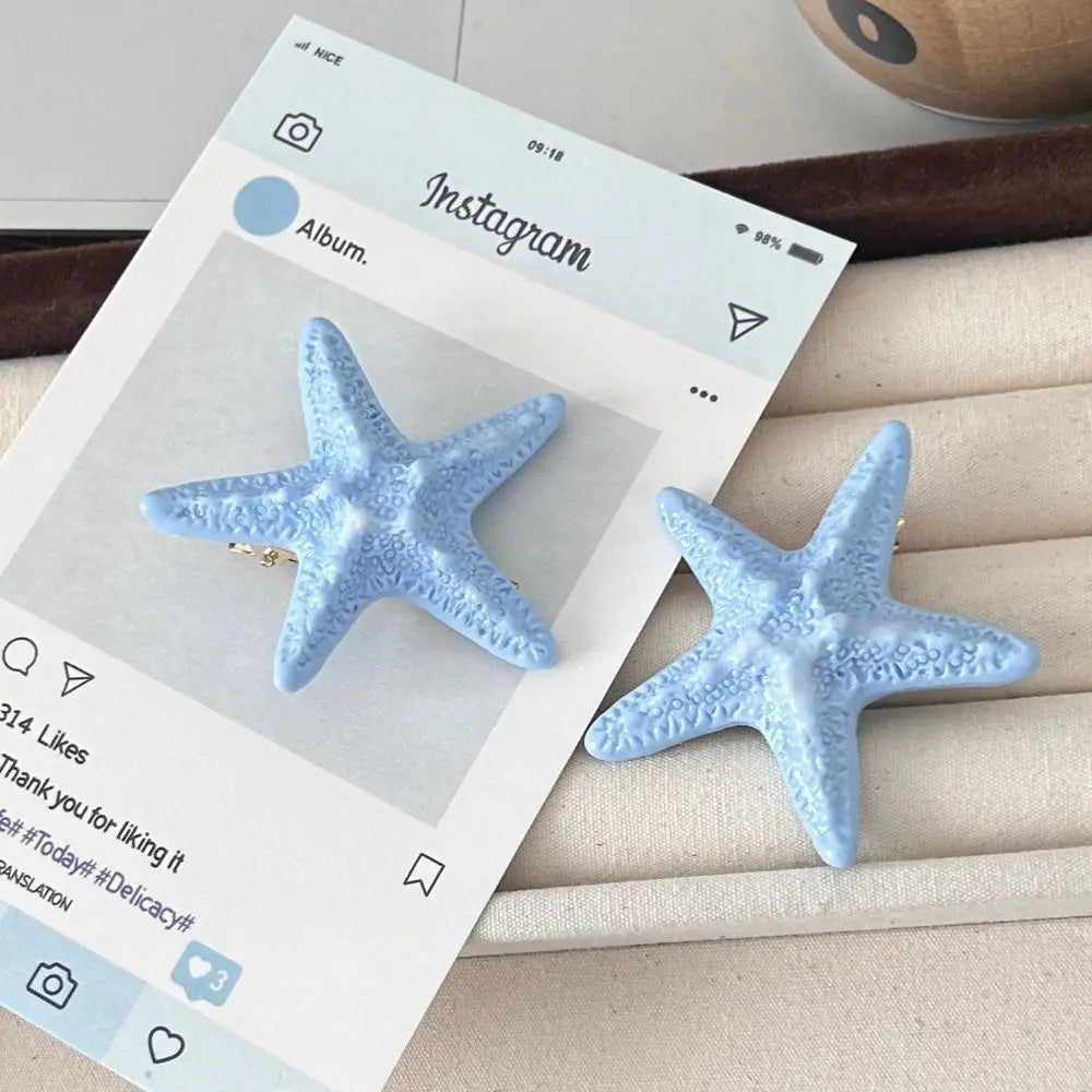 2-Pack Starfish Hair Clips – Korean Style Beach Hairpins Hair Clip Set Axl