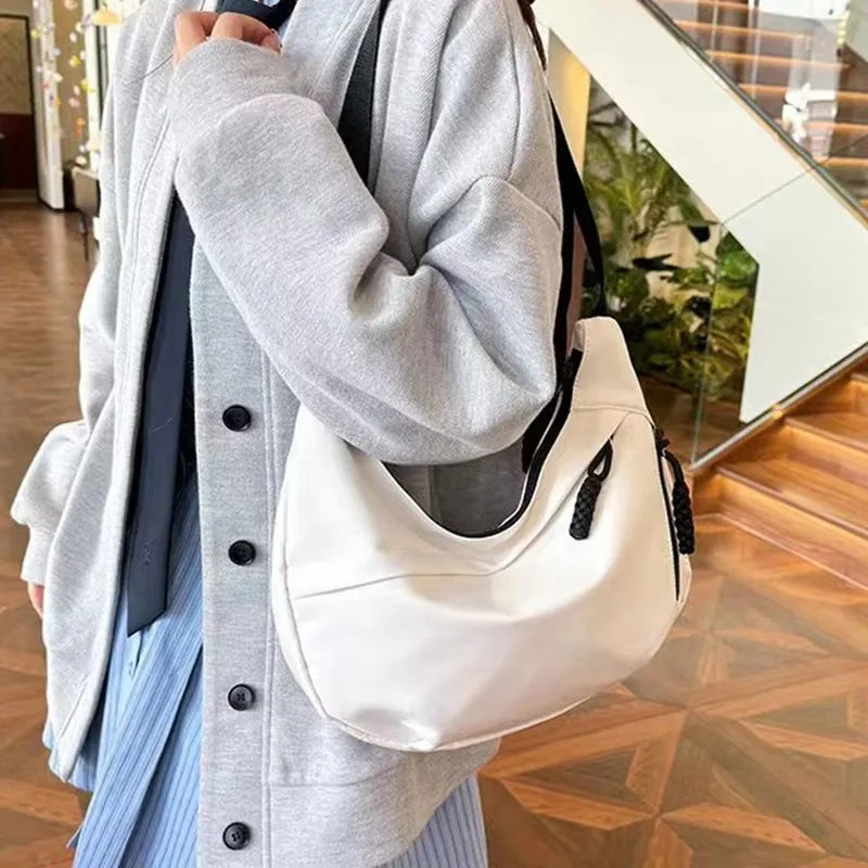 Women's Nylon Crossbody Hobo Bag – Large Capacity Shoulder Purse Crossbody Shoulder Bag Axl Lvory-1pcs