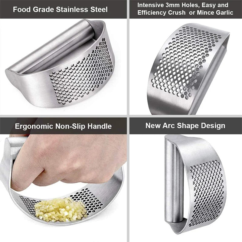 Stainless Steel Garlic Press & Ginger Crusher | PGY Kitchen Tool Garlic Press Axl