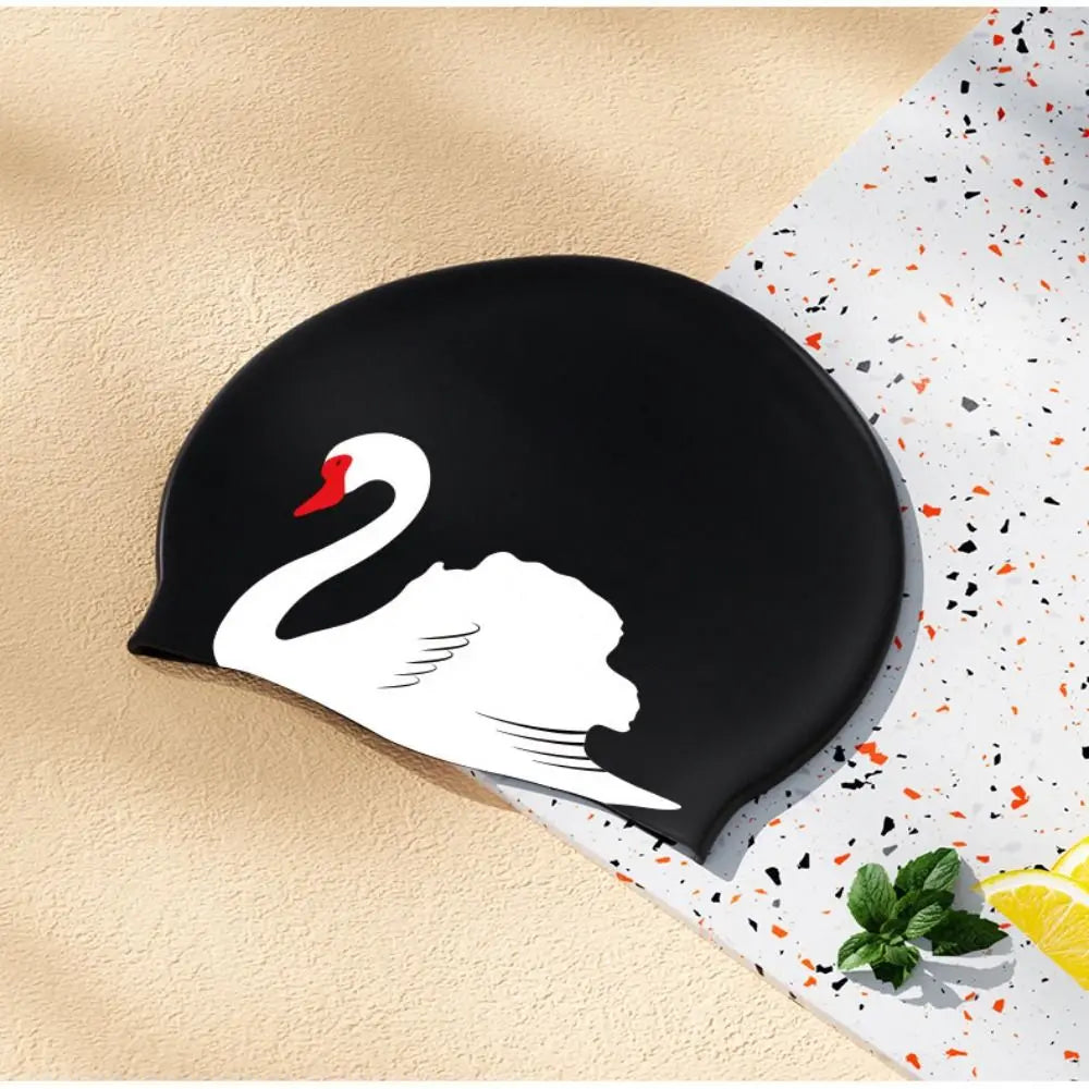 Plus Size Silicone Swim Cap – Printed, Waterproof & Ear Guard Silicone Swim Cap Axl