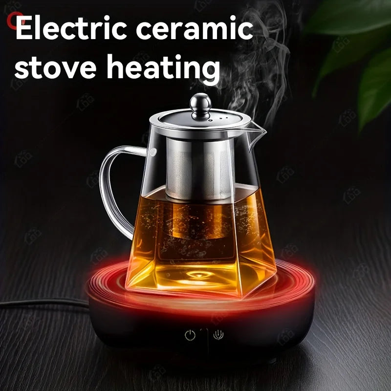 KEMORELA 1L Glass Teapot with Stainless Steel Strainer Glass Teapot Axl