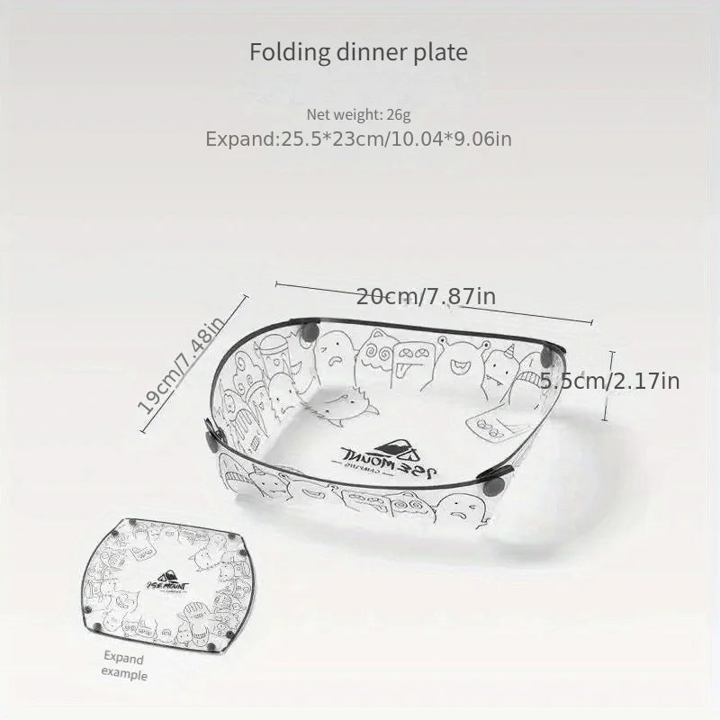 Ultralight Foldable Camping Tableware – Portable Bowls Set Camping Tableware Set Axl Folding Plate 1pc