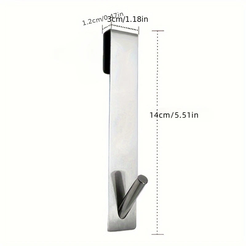 2-Pack Stainless Steel Shower Door Hooks – Anti-Slip Towel Rack Bathroom Door Hooks Axl