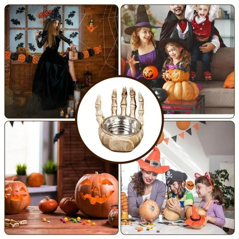 Resin Skull Candle Holder – Gothic Halloween Home Décor Skull Candle Holder Axl