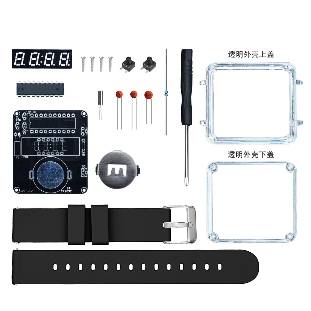LED Digital Clock DIY Soldering Kit – Watch Assembly Project DIY Electronics Kit Axl Black