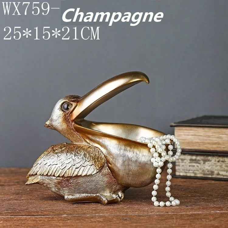 Pelican Bird Resin Desk Organizer | Novelty Home Storage Novelty Desk Organizer Axl champagne