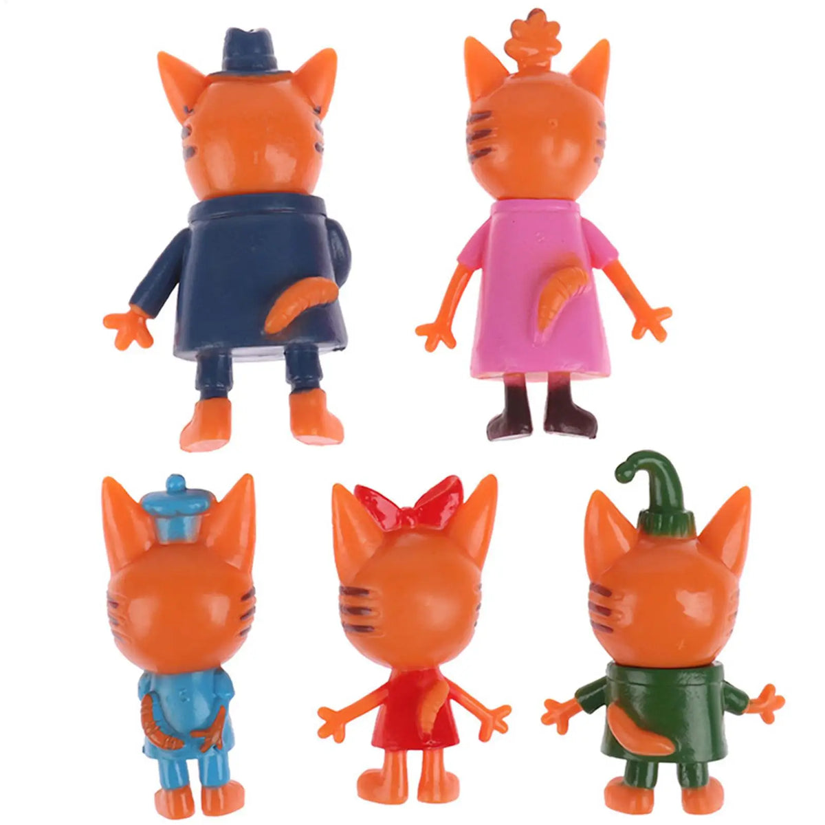 Cute Cat Family Figurines – 5pc Collectible Doll Ornament Set Collectible Figurine Set Axl