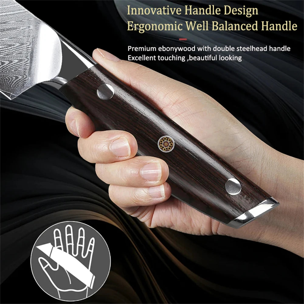 67-Layer Damascus Steel Paring Knife – Fruit Peeling Knife Damascus Paring Knife Axl