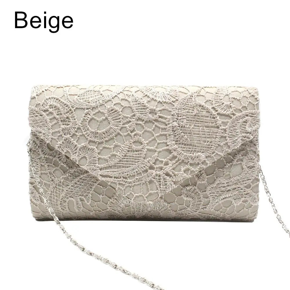 Women's Lace Clutch Bag – Evening Party & Wedding Purse Lace Clutch Bag Axl beige