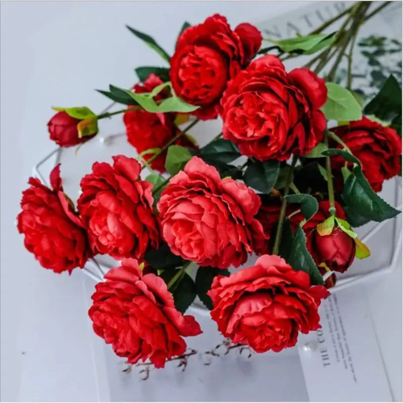 Long Stem Silk Artificial Rose Bouquet – 5 or 10 Pcs Artificial Flower Bouquet Axl