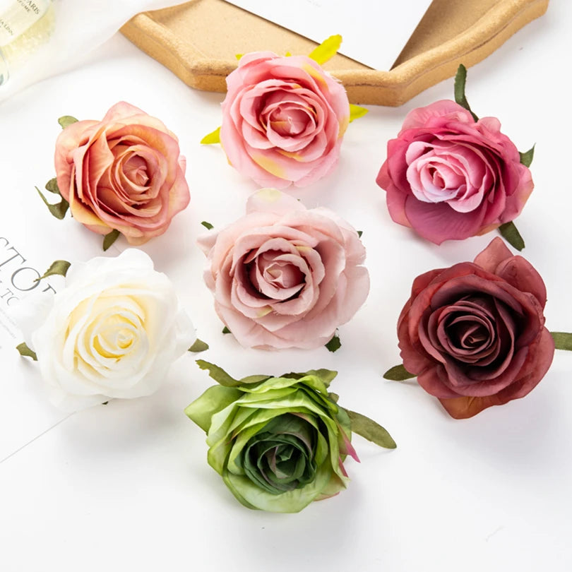 Artificial Silk Roses 10 Pcs – Wedding Bouquet & Home Décor Artificial Silk Flowers Axl