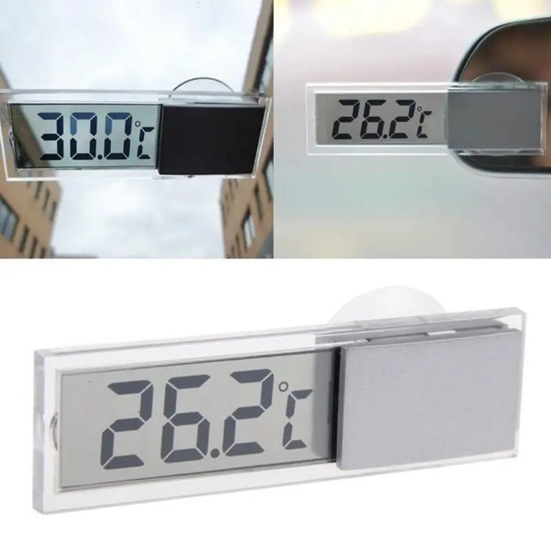 LCD Digital Car Thermometer Indoor Outdoor Temp Sensor Clock Car Thermometer Clock Axl