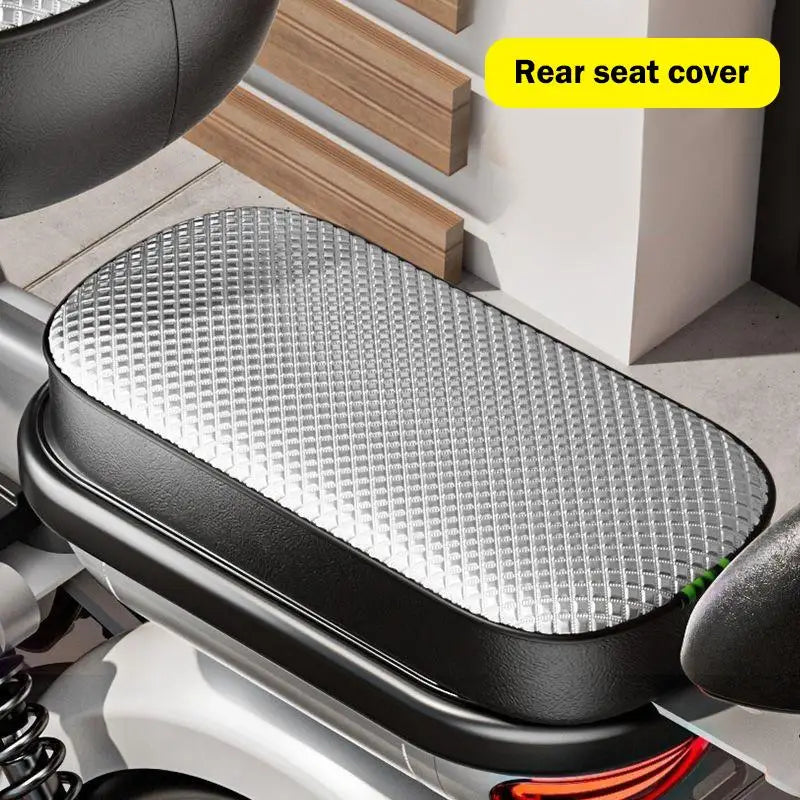 PU Leather E-Bike Seat Cover – Waterproof All-Season Universal Fit Bike Seat Cover Axl Rear Silver