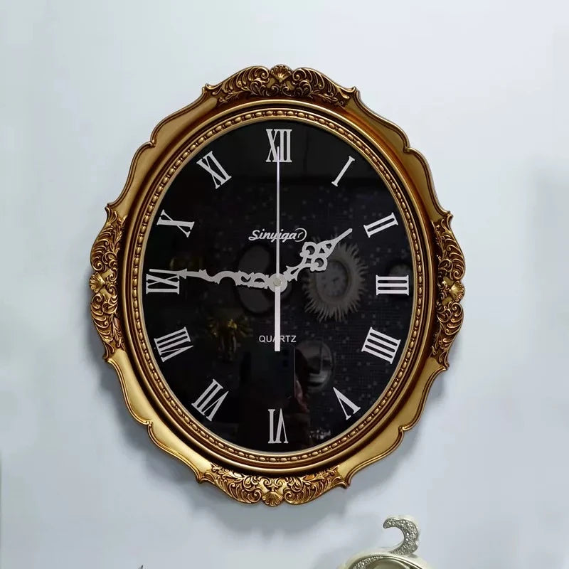 Modern Silent Wall Clock – Minimalist Luxury Acrylic Decor Decorative Wall Clock Axl Black-Gold Frame 37X33.5CM
