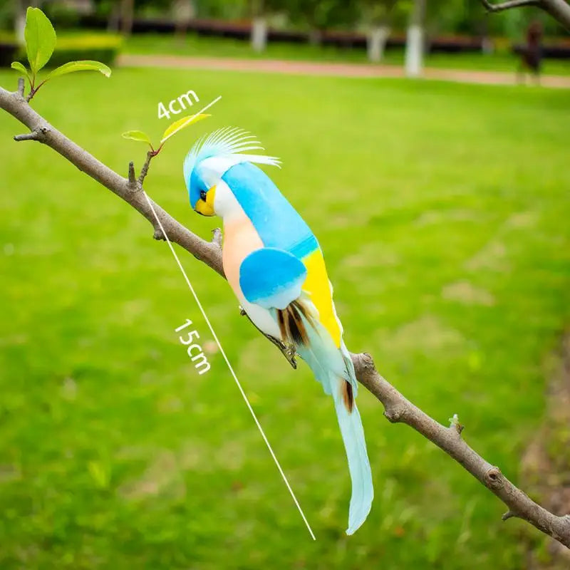 Miniature Parrot Garden Ornament – 15cm Handmade Bird Statue Garden Bird Ornament Axl A1