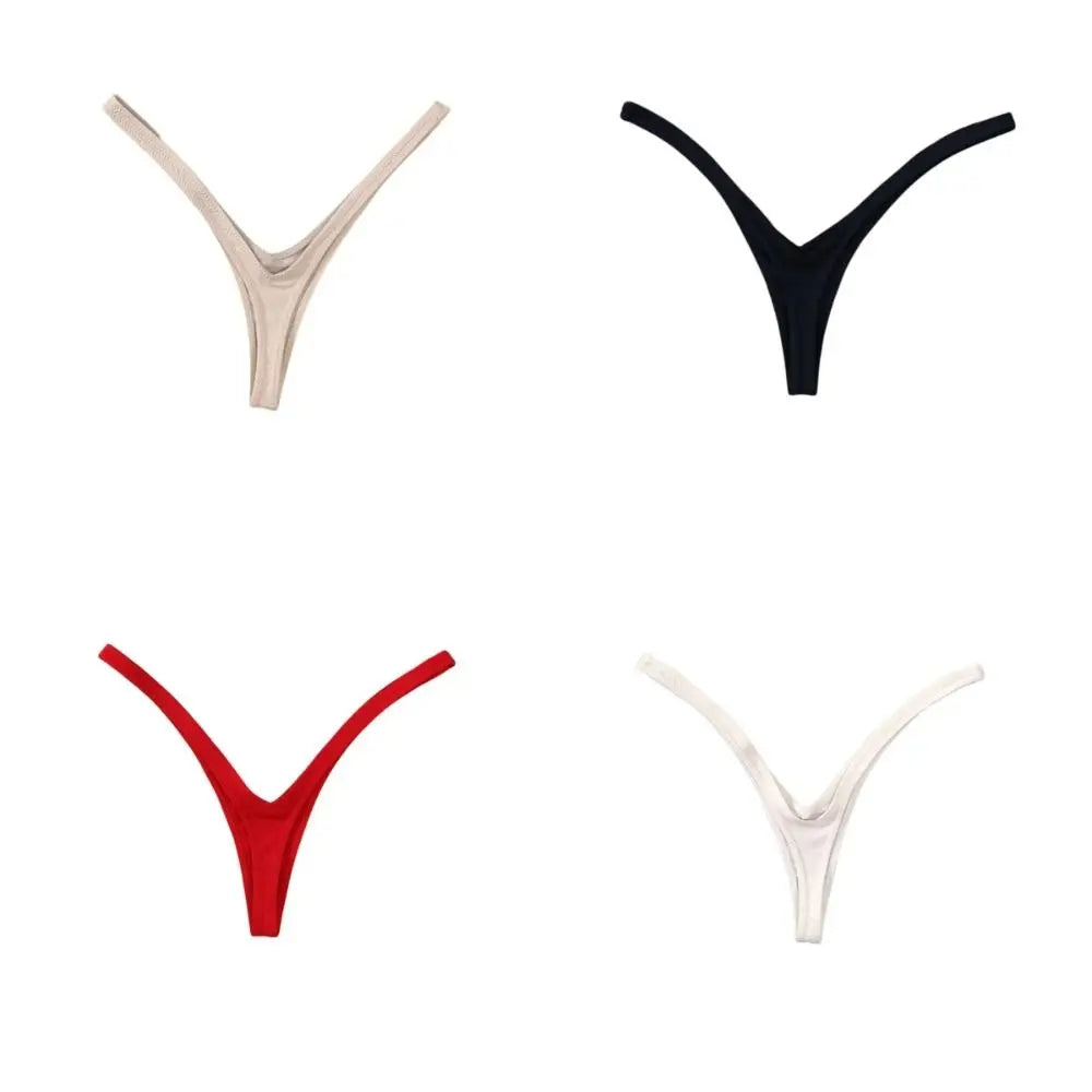 Women's Deep V Thong Panties – Cotton Lace Low Waist Bikini Women's Thong Panties Axl