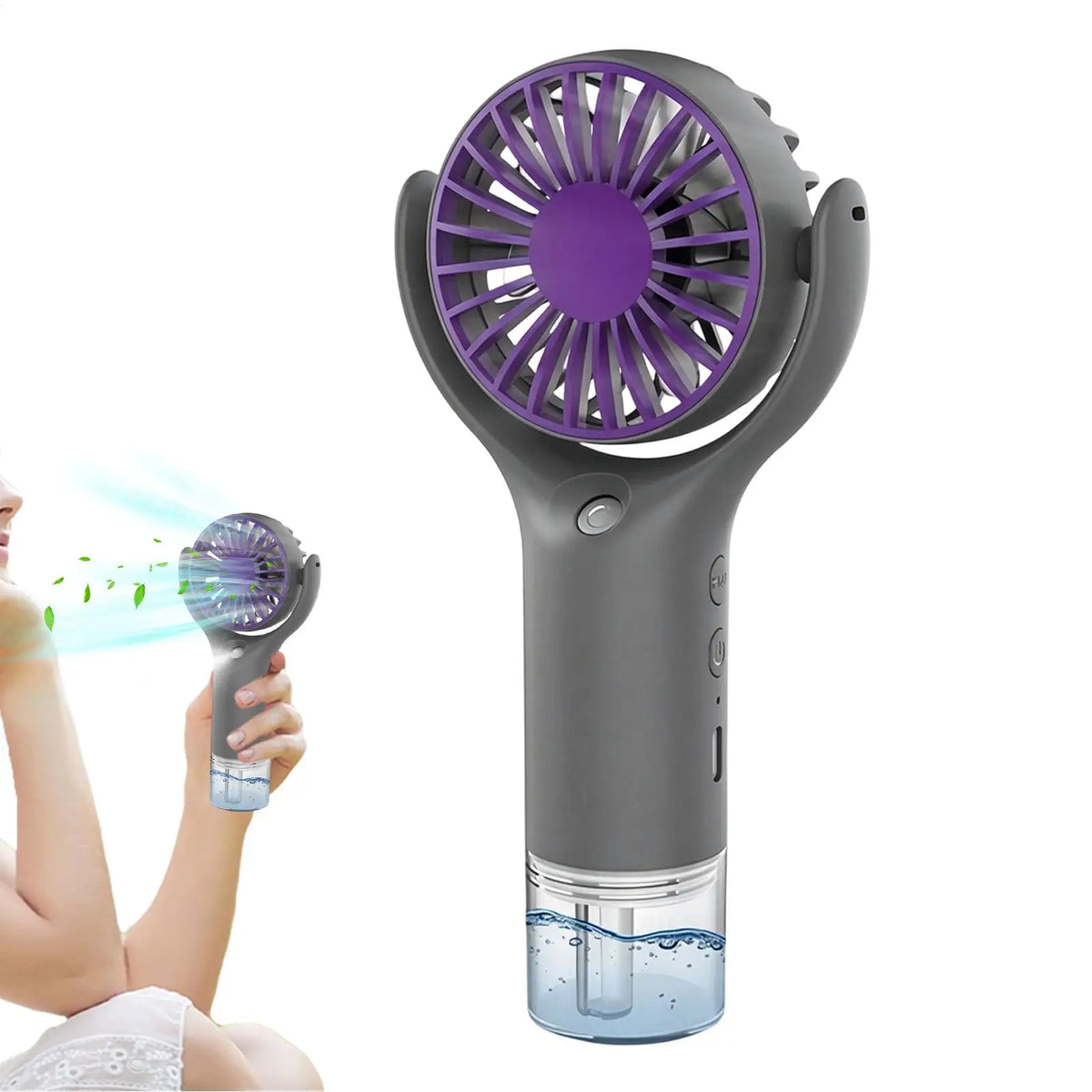 Portable Mini Handheld Mist Fan – USB Rechargeable Water Spray Handheld Mist Fan Axl