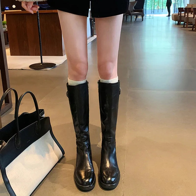 Women's Retro Wedge Ankle Boots – Non-Slip Zip-Up Knight Boot Women's Ankle Boots Axl