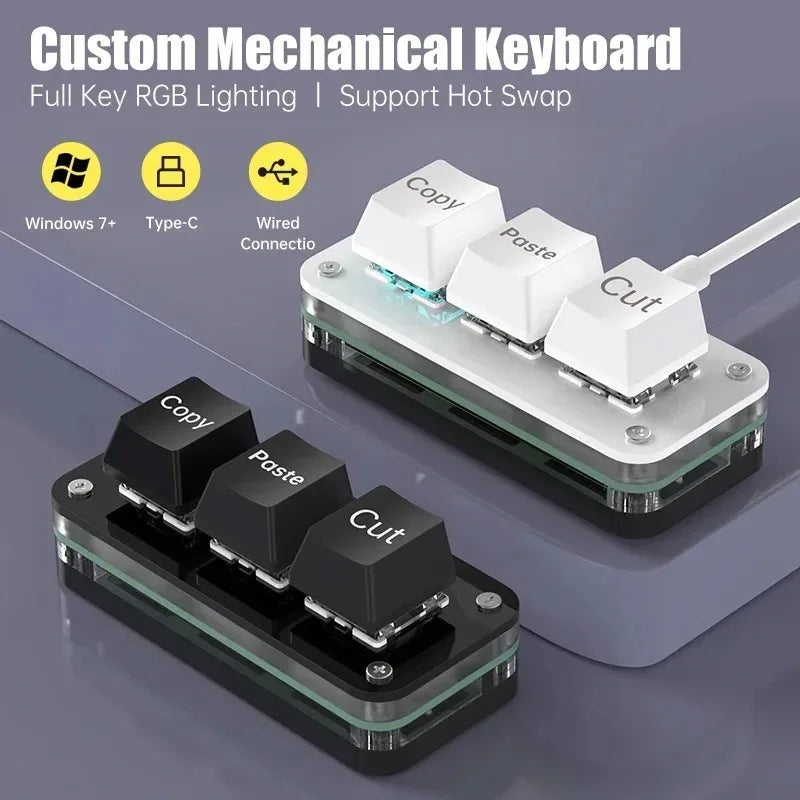 3-Key RGB Macropad – Hotswap Programmable Mini Keypad Programmable Macropad Axl