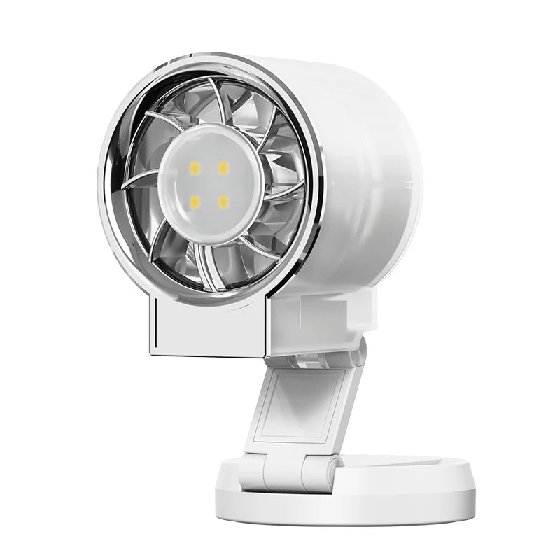 Foldable Magnetic Mini Fan – 3-Speed & LED Light | White Portable Mini Fan Axl white