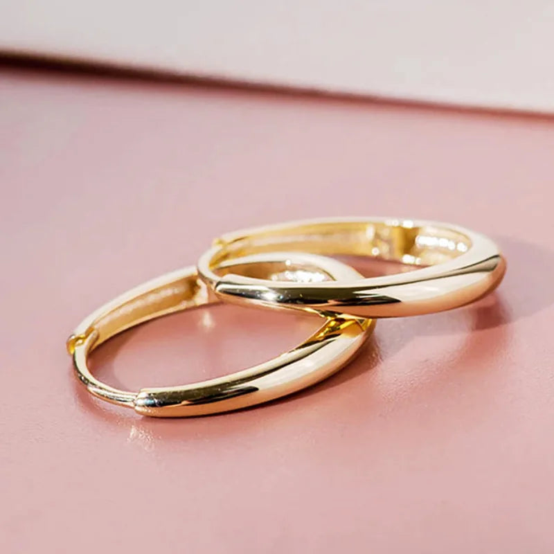 Huitan Gold Hoop Earrings – Geometric Fashion Jewelry for Women Hoop Earrings Axl