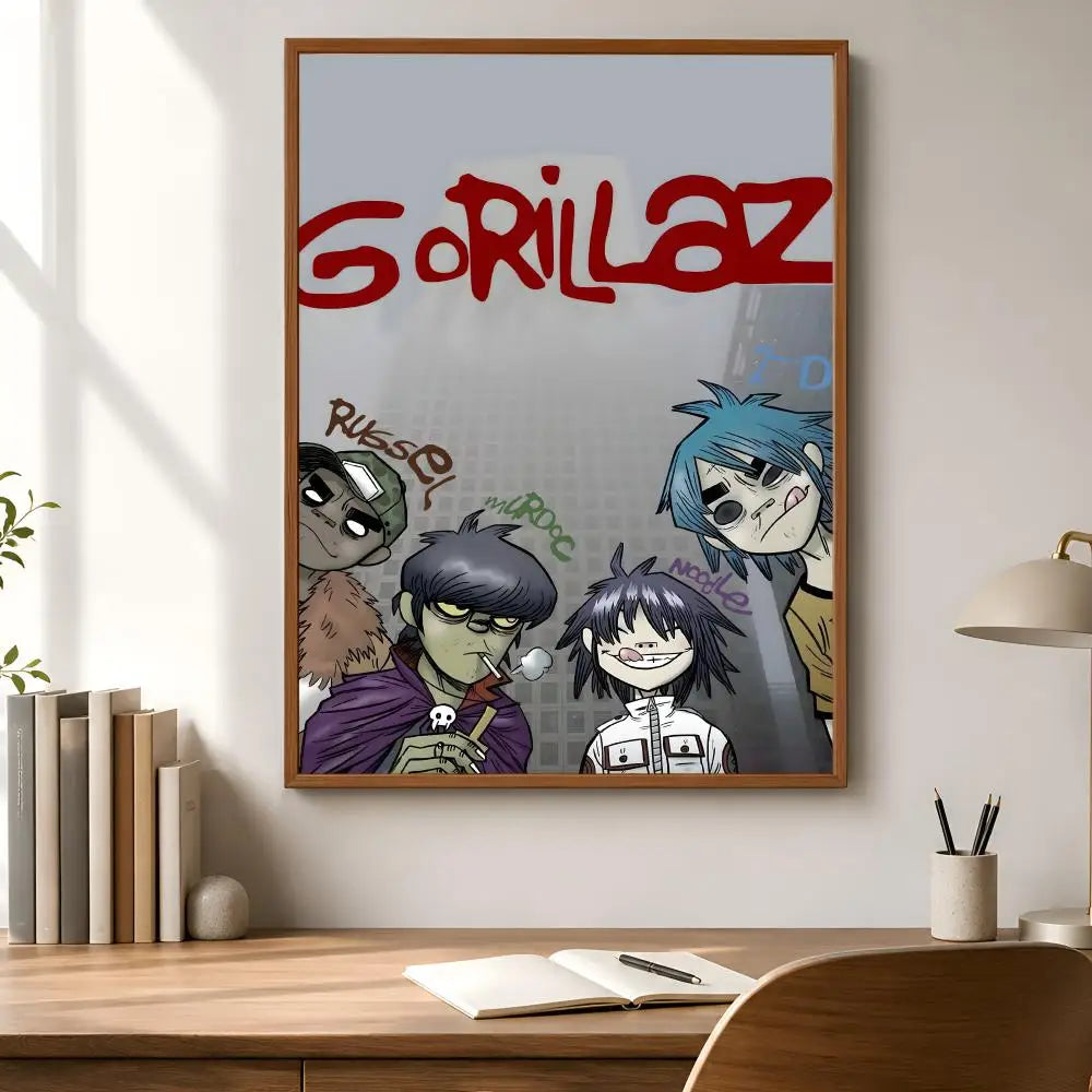 Gorillaz Album Poster – Self-Adhesive HD Wall Art Decor Decorative Wall Poster Axl