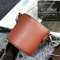 PU Leather Cup Holder Bag with Adjustable Shoulder Strap Leather Cup Carrier Bag Axl Dark Coffee-S