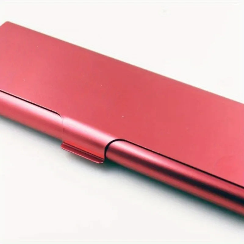 Metal Aluminum Pencil Case – Slim Student Pen Box, 5 Colors Metal Pencil Case Axl Red