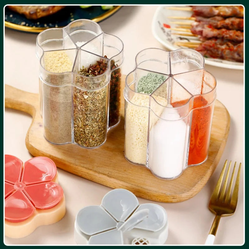 Plastic Spice Organizer – 5-Compartment Camping Seasoning Jar Spice Organizer Axl