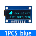 SSD1306 0.91" 128x32 SPI OLED Module for Arduino – White/Blue OLED Display Module Axl 1PCS blue