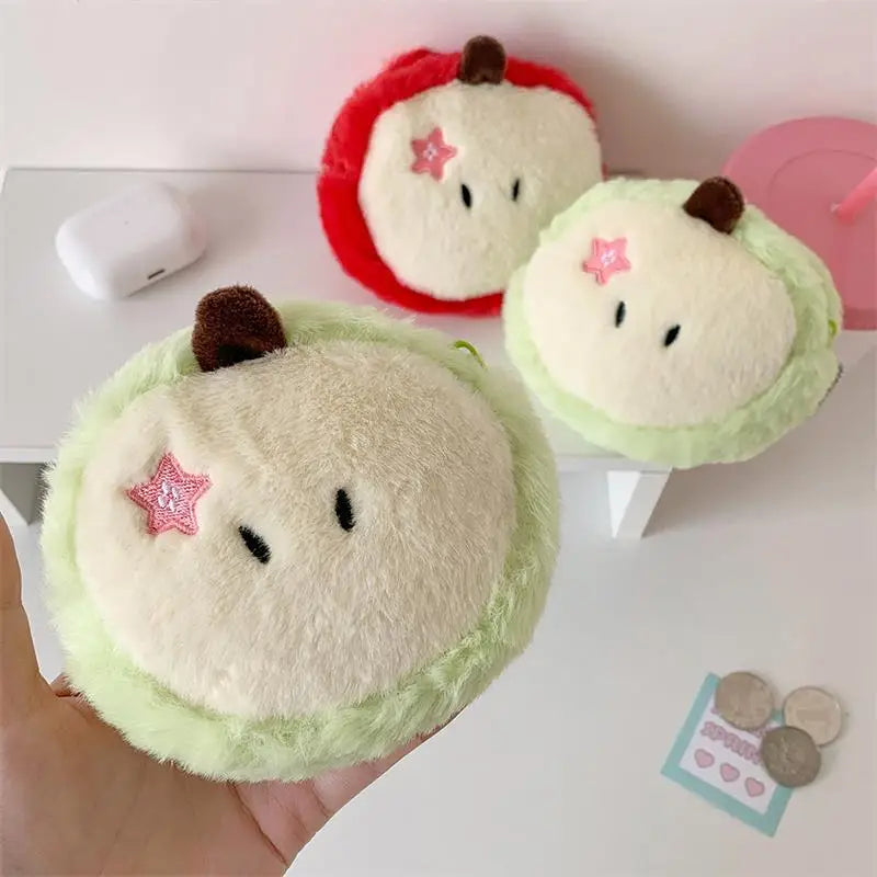 Cartoon Apple Plush Coin Purse – Cute Keychain Bag Charm Plush Coin Purse Axl