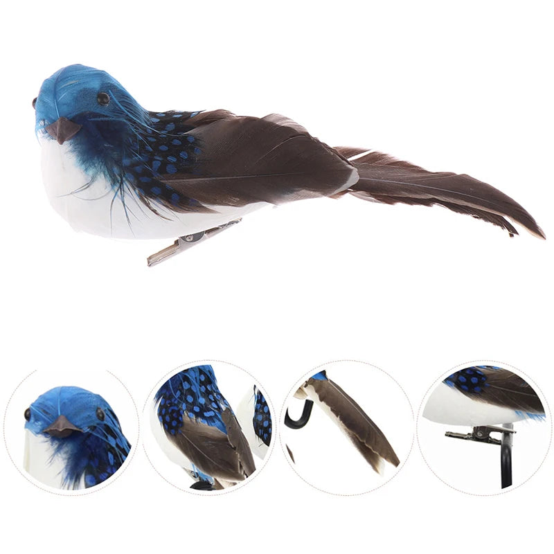 Artificial Feather Bird Clip – Fake Sparrow Garden Decoration Artificial Bird Decor Axl