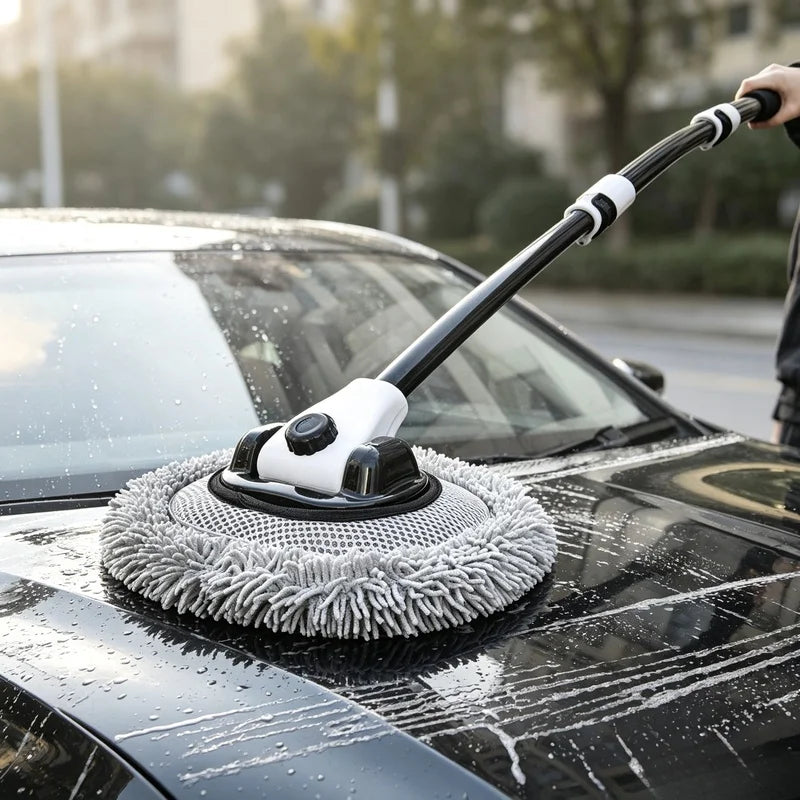 Telescopic Car Wash Mop – Soft Chenille Long Handle Brush Car Wash Brush Axl