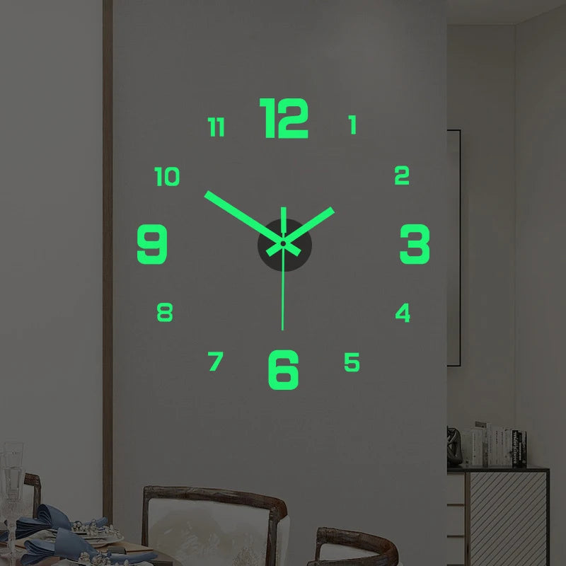 DIY Frameless 3D Mirror Wall Clock – Modern Acrylic Sticker Wall Clock Axl