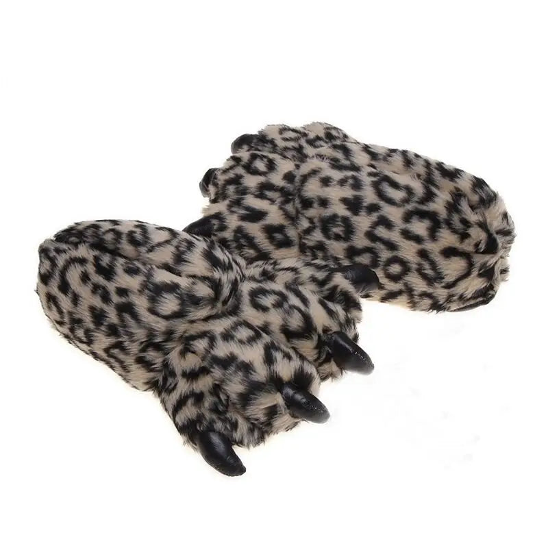 Lorilury Fuzzy Animal Slippers – Novelty Paw & Bigfoot Slides Novelty Indoor Slippers Axl WD-40 Leopard 38 China Mainland