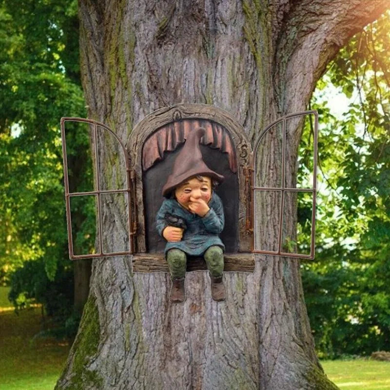 Naughty Garden Gnome Statue – Elf Tree Hugger Yard Decor Garden Gnome Statue Axl Default Title