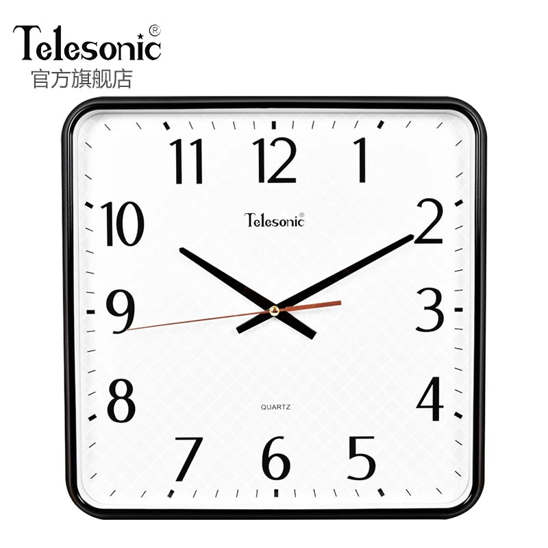 Modern Square Silent Wall Clock – 14" Large Living Room Decor Silent Wall Clock Axl Black 14 Inch